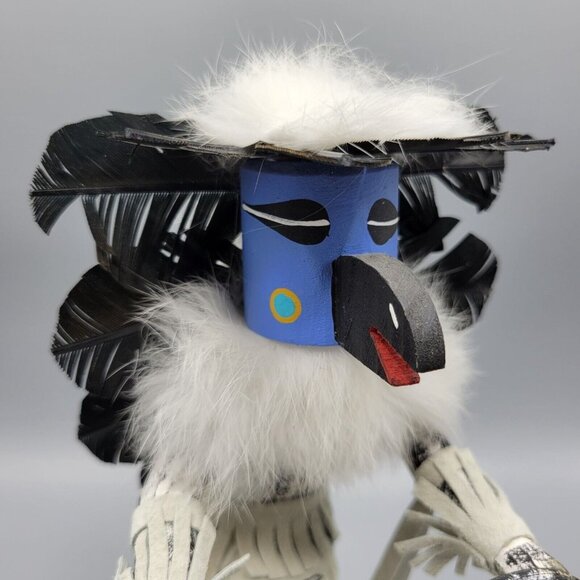 Kachina Doll 9" Hoop Dancer Navajo Hopi Feathers Native American Art Signed - Picture 10 of 14